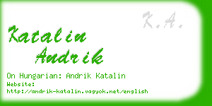 katalin andrik business card